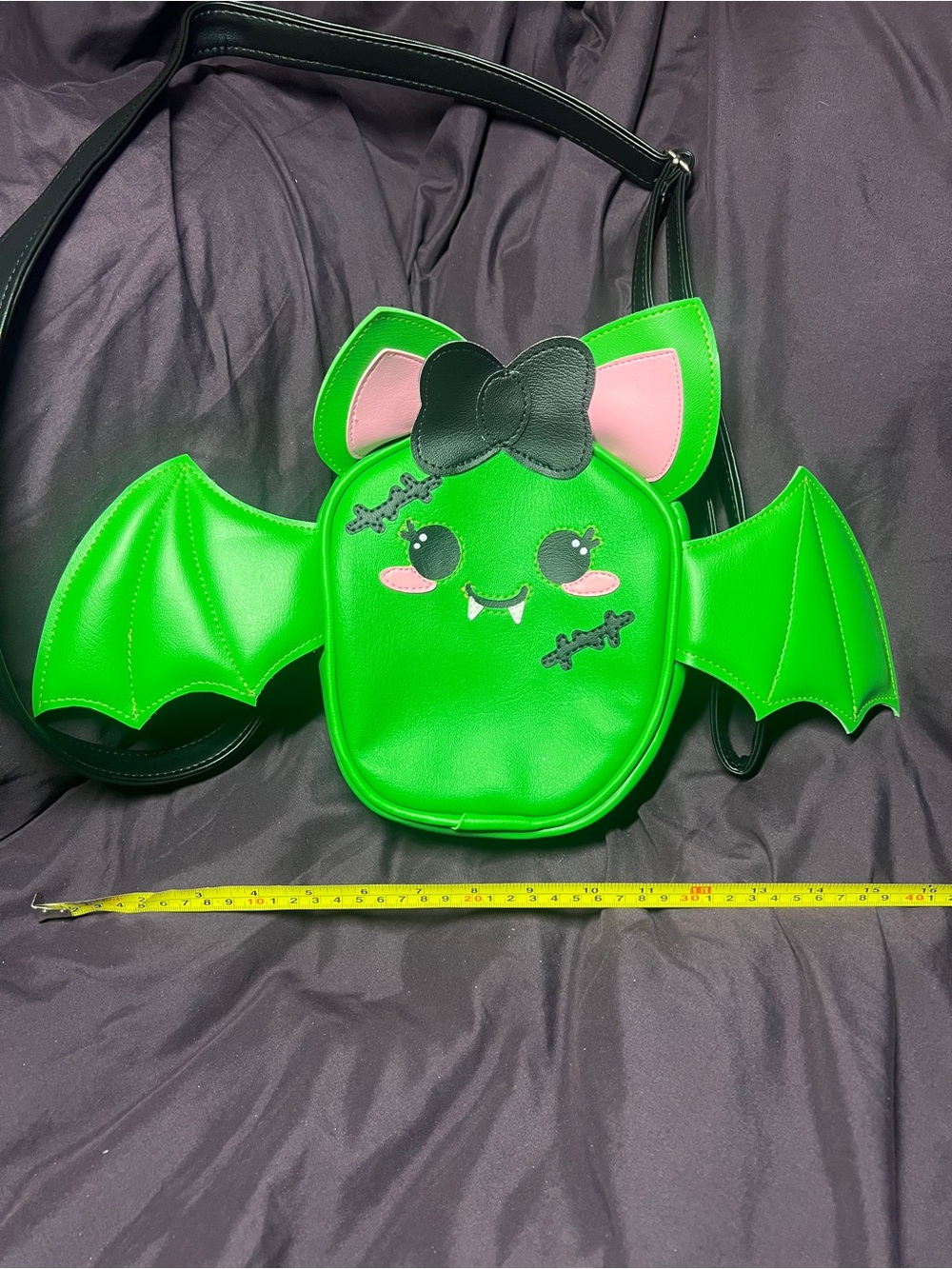 Cute Green Bat Crossbody Bag